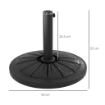 BASE PER OMBRELLONE ROTONDA Ø43CM DA 13KG IN CEMENTO PER PALI DA 38MM E 48MM, NERO