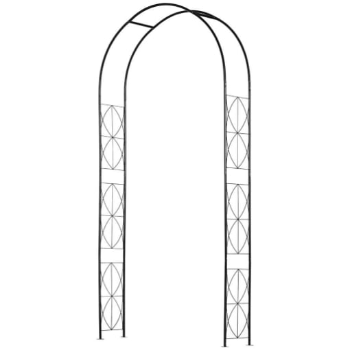 ARCO PER ROSE E SUPPORTO PER PIANTE RAMPICANTI IN METALLO, 114X30X230CM, NERO