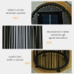 LANTERNA SOLARE DA GIARDINO LED CON PANNELLO DI RICARICA IN RATTAN E METALLO , Ø21.5X61CM, NERO