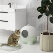 LETTIERA PER GATTI 4KG MAX CON PALETTA IN PP E PC, 53X51X48CM, BIANCA E VERDE