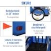 RIMORCHIO BICI BAMBINI 2 POSTI CON CINTURE DI SICUREZZA IN ACCIAIO E TESSUTO OXFORD BLU