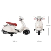 MOTO ELETTRICA PER BAMBINI CON LICENZA UFFICIALE VESPA, 2 ROTELLE, LUCI E SUONI, 108X49X75 CM, BIANCA