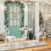 SET DA GIARDINO 3 PEZZI IN ALLUMINIO CON 2 SEDIE 42.5X47.5X89 CM E TAVOLINO ROTONDO Ø60X67 CM, BIANCO