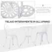 SET DA GIARDINO 3 PEZZI IN ALLUMINIO CON 2 SEDIE 42.5X47.5X89 CM E TAVOLINO ROTONDO Ø60X67 CM, BIANCO