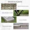 SDRAIO DA GIARDINO IN RATTAN PE CON SCHIENALE REGOLABILE E CUSCINO, 207X70X70CM, GRIGIO