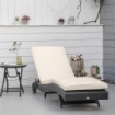 SDRAIO DA GIARDINO IN RATTAN PE CON SCHIENALE REGOLABILE E CUSCINO, 207X70X70CM, NERO
