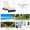SDRAIO DA GIARDINO IN RATTAN PE CON SCHIENALE REGOLABILE E CUSCINO, 207X70X70CM, NERO
