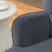 POLTRONA MODERNA CON POUF POGGIAPIEDI, SET VELLUTATO E IMBOTTITO CON GAMBE DORATE, GRIGIO