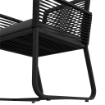 SET DA GIARDINO IN RATTAN CON 2 POLTRONCINE CON CUSCINI E TAVOLINO DA CAFFÈ IN VETRO, NERO