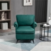 POLTRONA D'ARREDO IN TESSUTO EFFETTO LINO TRASPIRANTE CON BRACCIOLI ARROTOLATI, 63X71X83 CM, VERDE