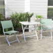 SET DA GIARDINO 3PZ PIEGHEVOLI IN ALLUMINIO CON 2 SEDIE 47X54X83 CM E TAVOLO 70X70X72 CM, VERDE