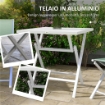 SET DA GIARDINO 3PZ PIEGHEVOLI IN ALLUMINIO CON 2 SEDIE 47X54X83 CM E TAVOLO 70X70X72 CM, VERDE