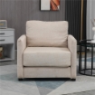 POLTRONA MODERNA IN TESSUTO TRASPIRANTE EFFETTO LINO CON TASCA INTERNA, 80X85X88 CM, BEIGE