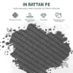 SET 4 SEDIE DA GIARDINO IMPILABILI CON BRACCIOLI IN RATTAN PE E ACCIAIO, GRIGIO