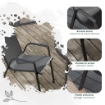 SET 4 SEDIE DA GIARDINO IMPILABILI CON BRACCIOLI IN RATTAN PE E ACCIAIO, GRIGIO
