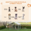 RECINTO PER CANI TAGLIA MEDIA DA ESTERNO CON TETTO IMPERMEABILE, 200X200X150CM, ARGENTO