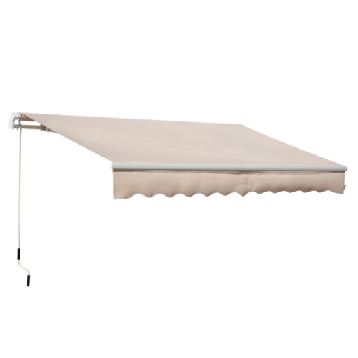 TENDA DA SOLE PER ESTERNO A BRACCI AVVOLGIBILE CON APERTURA A MANOVELLA, 295X200 CM, BEIGE