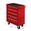 CARRELLO CASSETTIERA PORTA UTENSILI PER OFFICINA, ROSSO, 67.5X33X77CM