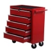 CARRELLO CASSETTIERA PORTA UTENSILI PER OFFICINA, ROSSO, 67.5X33X77CM