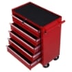 CARRELLO CASSETTIERA PORTA UTENSILI PER OFFICINA, ROSSO, 67.5X33X77CM