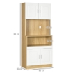 MOBILE DISPENSA ALTO IN TRUCIOLATO A 4 ANTE CON ARMADIETTI E RIPIANO APERTO, 80X40X180 CM