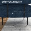 POLTRONA MODERNA PER CASA E UFFICIO IN TESSUTO EFFETTO LINO CON IMBOTTITURA, 89X72.5X76 CM, BLU SCURO