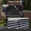 PANCHINA DA ESTERNO IN ALLUMINIO A 2 POSTI A DOGHE, 123X67X79CM, NERO