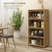 MOBILE CUCINA IN STILE BOHO CON 4 ANTE A RIBALTA, IN TRUCIOLATO E RATTAN, 70X32X132.8 CM