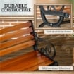 PANCHINA DA GIARDINO 2 POSTI IN ALLUMINIO E LEGNO A DOGHE CON BRACCIOLI, 120X64X79CM, TEAK