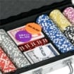 SET POKER PER 7-8 GIOCATORI CON 300 FICHES, 2 MAZZI DI CARTE E 5 DADI, IN ALLUMINIO E POLIESTERE