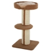 TIRAGRAFFI AD ALBERO PER GATTI CON CUCCIA, CUSCINO, RIVESTIMENTO PELUCHE E PALI IN CORDA SISAL - MARRONE