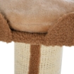 TIRAGRAFFI AD ALBERO PER GATTI CON CUCCIA, CUSCINO, RIVESTIMENTO PELUCHE E PALI IN CORDA SISAL - MARRONE