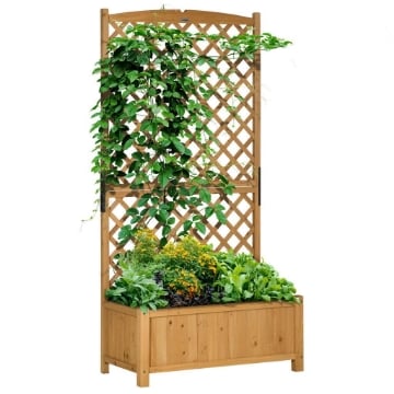 FIORIERA DA ESTERNO IN LEGNO D'ABETE CON DESIGN VERTICALE RIALZATO, 90X45X180 CM, GIALLO