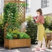 FIORIERA DA ESTERNO IN LEGNO D'ABETE CON DESIGN VERTICALE RIALZATO, 90X45X180 CM, GIALLO