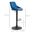 SET 2 SGABELLI DA BAR DI DESIGN GIREVOLI CON ALTEZZA REGOLABILE - BLU