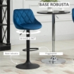 SET 2 SGABELLI DA BAR DI DESIGN GIREVOLI CON ALTEZZA REGOLABILE - BLU