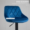 SET 2 SGABELLI DA BAR DI DESIGN GIREVOLI CON ALTEZZA REGOLABILE - BLU