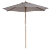 OMBRELLONE DA GIARDINO A 6 STECCHE IN LEGNO E TESSUTO POLIESTERE, 2.5X2.3M, GRIGIO
