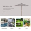 OMBRELLONE DA GIARDINO A 6 STECCHE IN LEGNO E TESSUTO POLIESTERE, 2.5X2.3M, GRIGIO