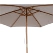 OMBRELLONE DA GIARDINO A 6 STECCHE IN LEGNO E TESSUTO POLIESTERE, 2.5X2.3M, GRIGIO