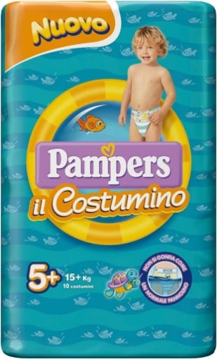 PANNOLINI PAMPERS IL COSTUMINO JUNIOR TAGLIA 5+ - 15+ KG  10 COSTUMINI 