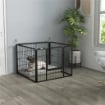 RECINTO PER CANI PIEGHEVOLE IN METALLO, PER INTERNO ED ESTERNO CON PORTA E PICCHETTI, 82X82X60CM GRIGIO