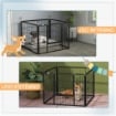 RECINTO PER CANI PIEGHEVOLE IN METALLO, PER INTERNO ED ESTERNO CON PORTA E PICCHETTI, 82X82X60CM GRIGIO