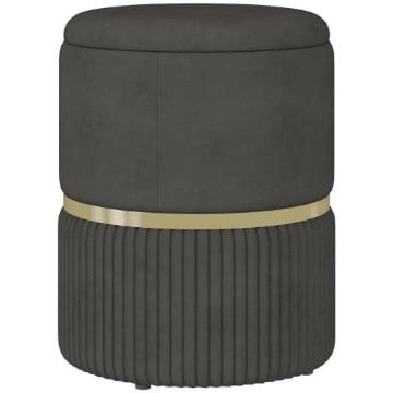 POUF CONTENITORE 120 KG MAX PER SOGGIORNO, INGRESSO E CAMERA, IN POLIESTERE, 36X36X44 CM, GRIGIO