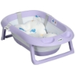 VASCHETTA BAGNETTO PIEGHEVOLE BAMBINI 0-6 ANNI CON CUSCINO E 2 RIPIANI, 83X48X23.5 CM, VIOLA E BIANCO