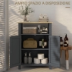 MOBILETTO BAGNO A 3 RIPIANI IN MDF E TRUCIOLATO CON RIPIANO INTERNO REGOLABILE, 60X30X80.5 CM