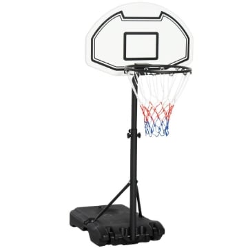 CANESTRO BASKET PER BAMBINI AD ALTEZZA REGOLABILE 132.5 - 161.5 CM CON BASE RIEMPIBILE E RUOTE, MULTICOLORE