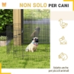 RECINTO PER CANI E CUCCIOLI, BOX PER ANIMALI DA 8 PEZZI IN FILO DI FERRO, 76 X 61CM NERO