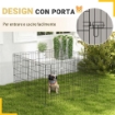 RECINTO PER CANI E CUCCIOLI, BOX PER ANIMALI DA 8 PEZZI IN FILO DI FERRO, 76 X 61CM NERO