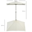 OMBRELLONE DA PARETE MEZZALUNA SALVASPAZIO CON APERTURA A MANOVELLA, BEIGE